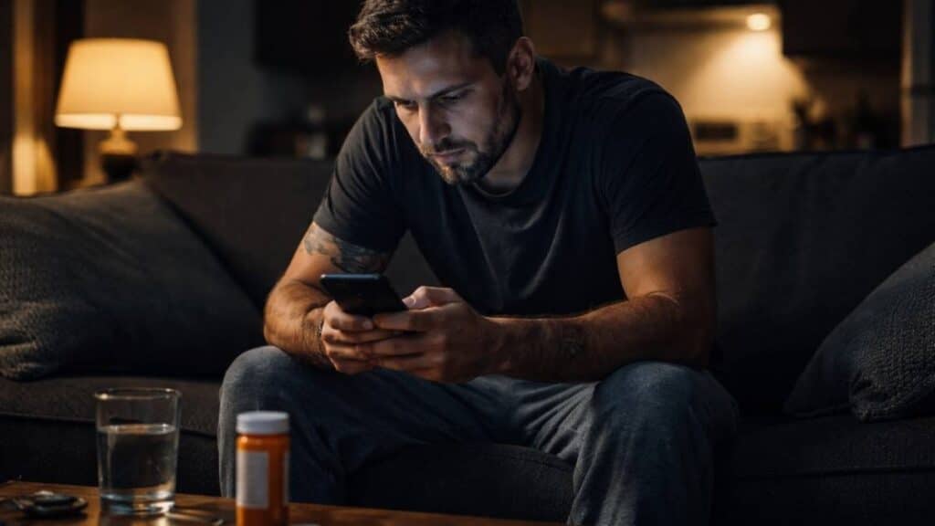 A Man On A Couch Showing Symptoms of Benzo Addiction