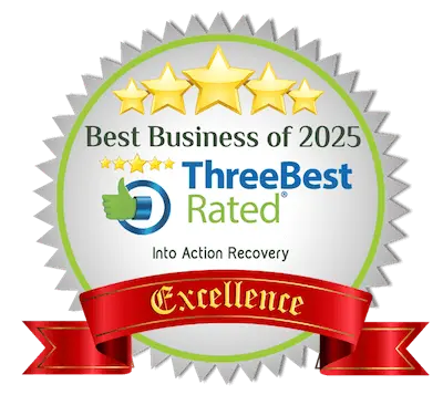 Into Action Recovery 2025 best business badge