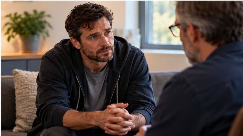 Man talking through treatment and recovery after a methamphetamine psychosis episode.